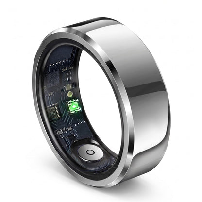 Anello smart in acciaio argentato, variante colore argento