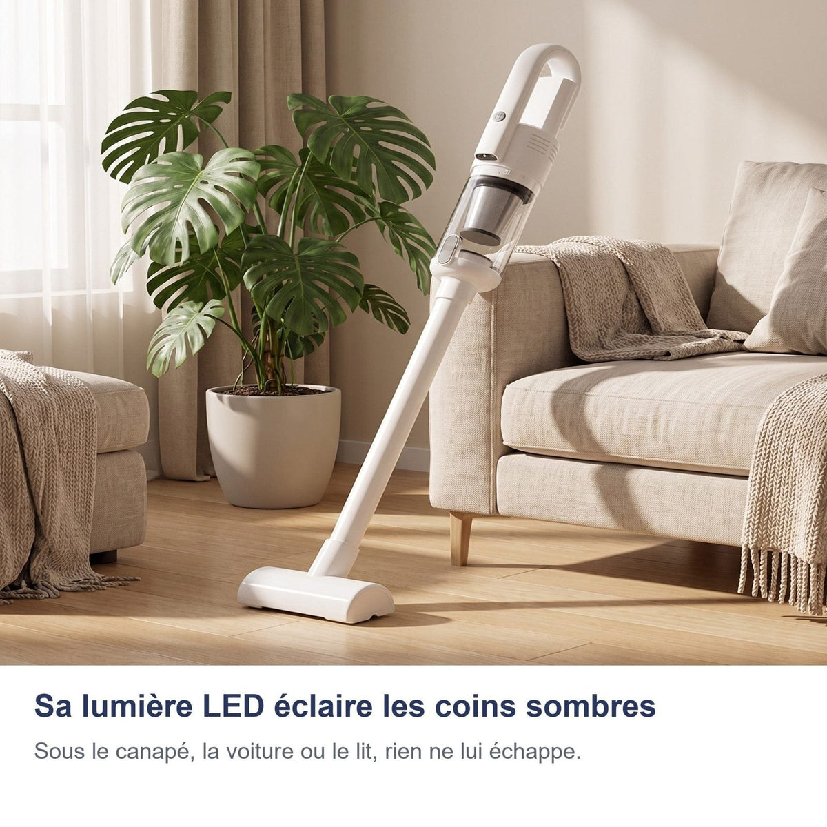 La luce LED illumina gli angoli bui sotto i mobili