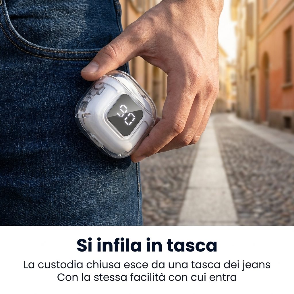 Si infila in tasca: la custodia chiusa esce da una tasca dei jeans con la stessa facilità con cui entra