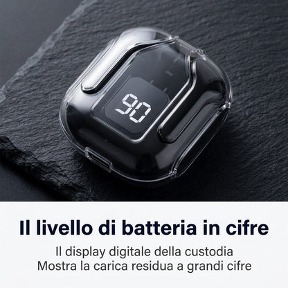 Il livello di batteria in cifre: il display digitale della custodia mostra la carica residua a grandi cifre