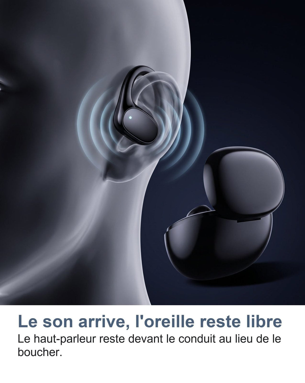 Il suono dell'auricolare arriva all'orecchio rimasto aperto