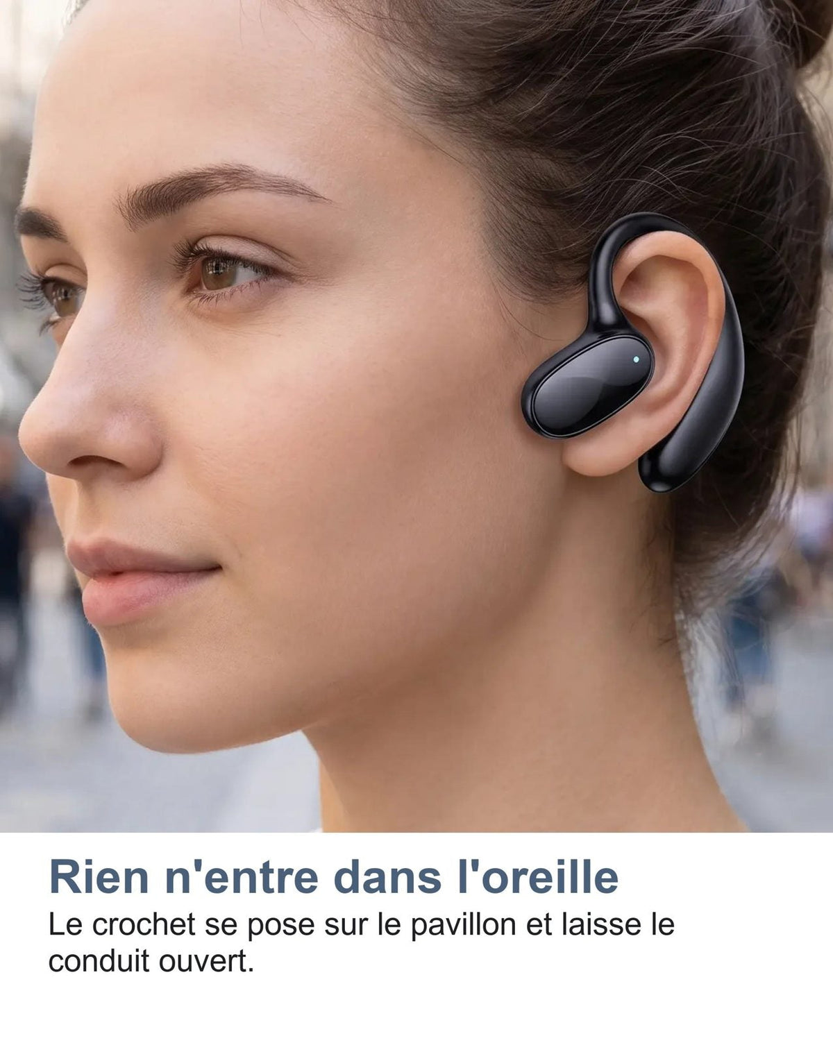 Auricolare traduttore indossato sull'orecchio, condotto uditivo aperto