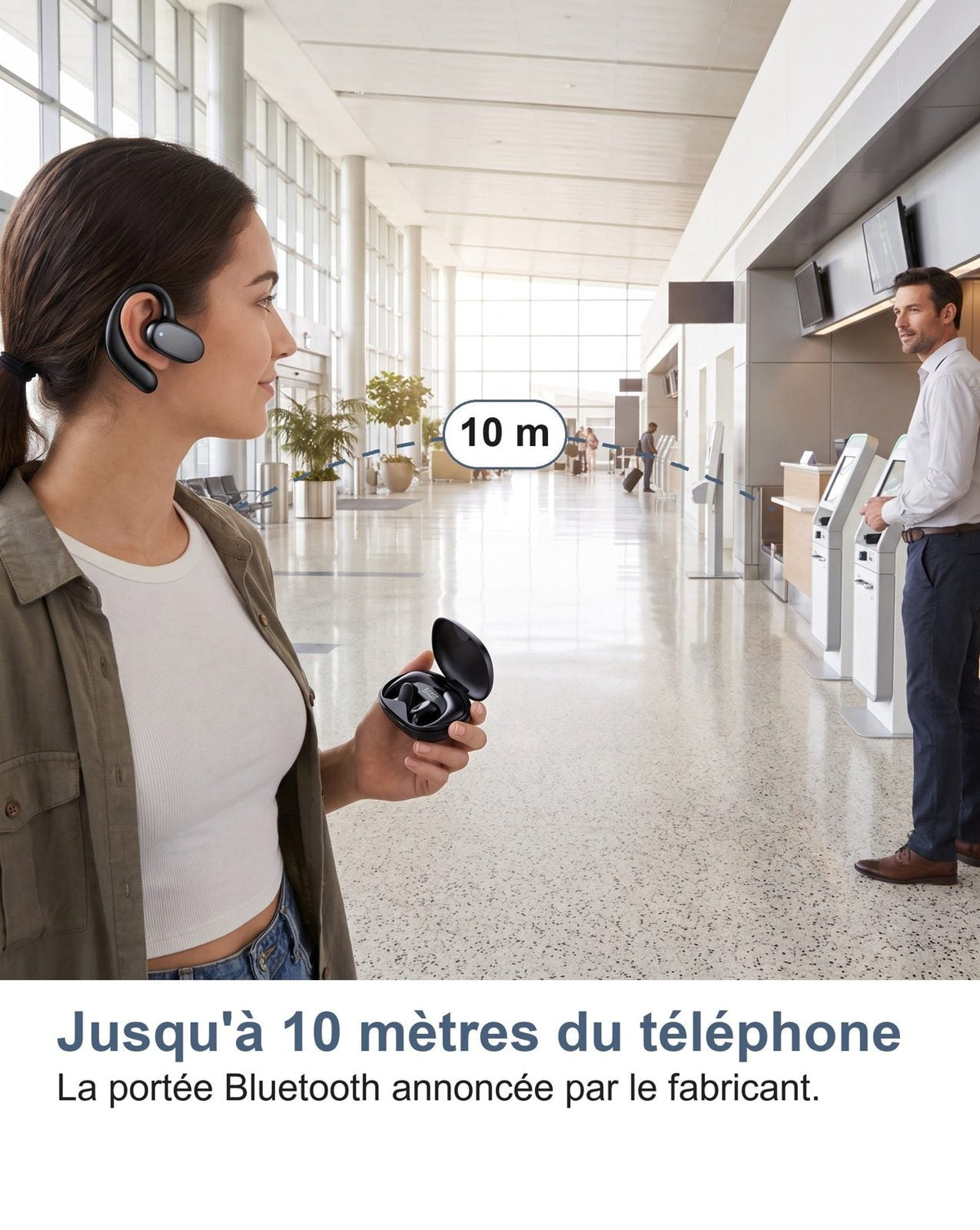 Portata Bluetooth di 10 metri tra il telefono e gli auricolari