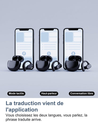 Le modalità dell'app di traduzione su tre telefoni
