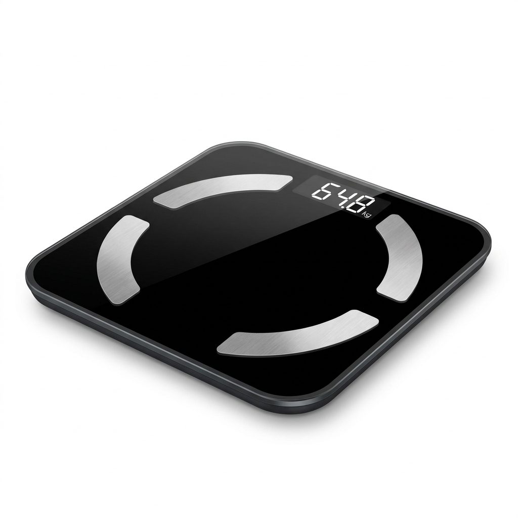 Bilancia impedenziometrica Bluetooth nera con app in 19 lingue