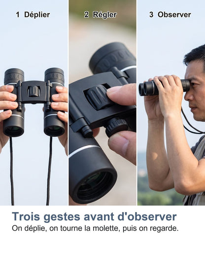 Tre gesti prima di osservare: apri, giri la rotella, poi guardi
