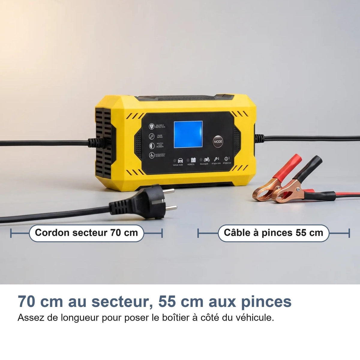Cavo di rete da 70 cm e cavo delle pinze da 55 cm del caricabatterie