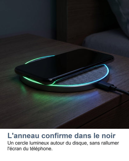 L'anello conferma anche al buio: un cerchio luminoso attorno al disco, senza riaccendere lo schermo del telefono