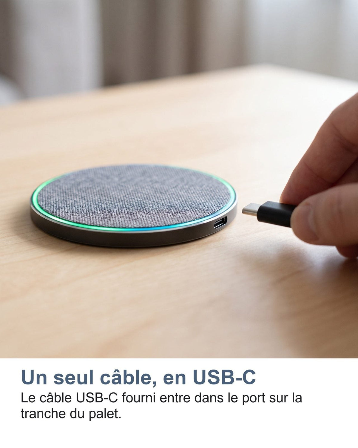 Un solo cavo, in USB-C: il cavo USB-C incluso entra nella porta sul bordo del disco