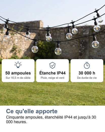 Cosa offre: cinquanta lampadine, protezione IP44 e fino a 30 000 ore