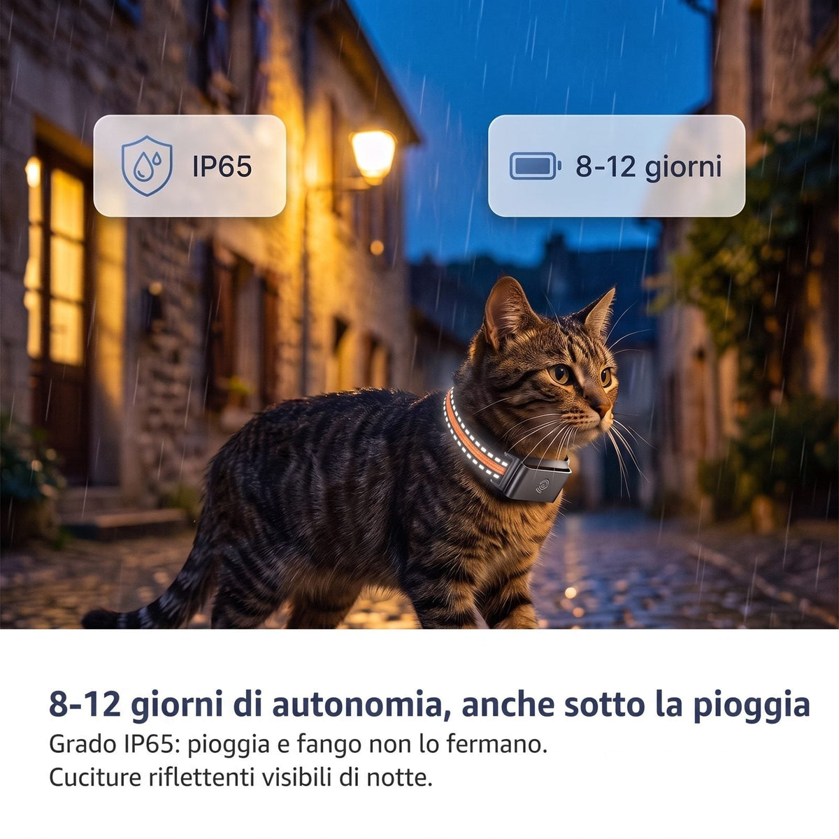 8-12 giorni di autonomia, grado IP65
