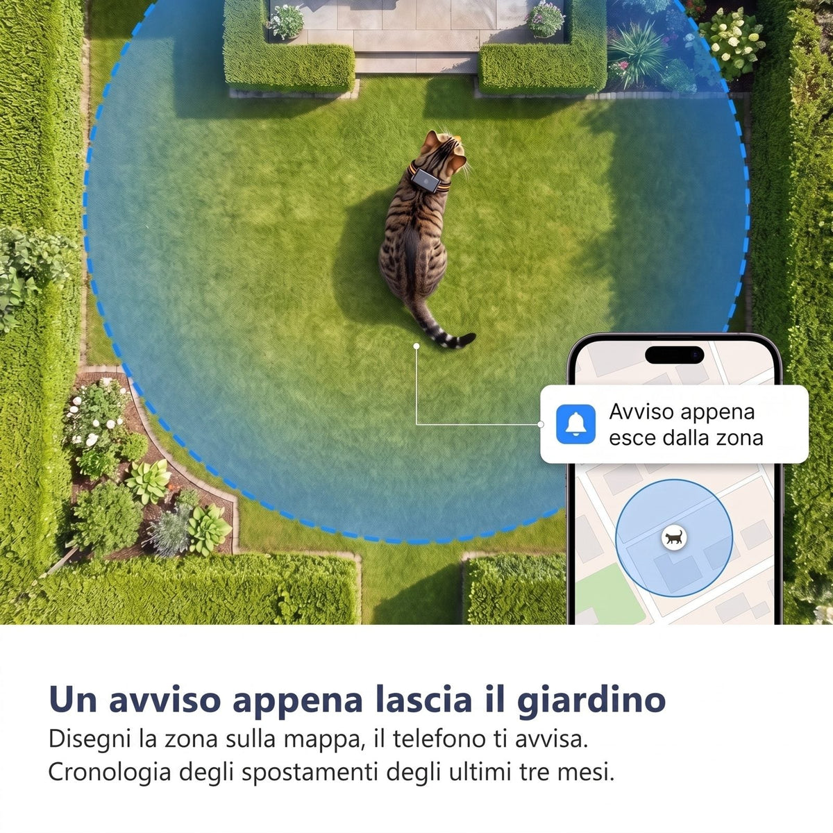 Un avviso appena lascia il giardino