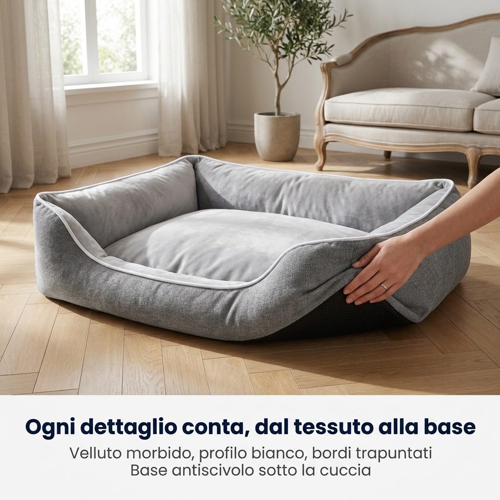 Ogni dettaglio conta, dal tessuto alla base