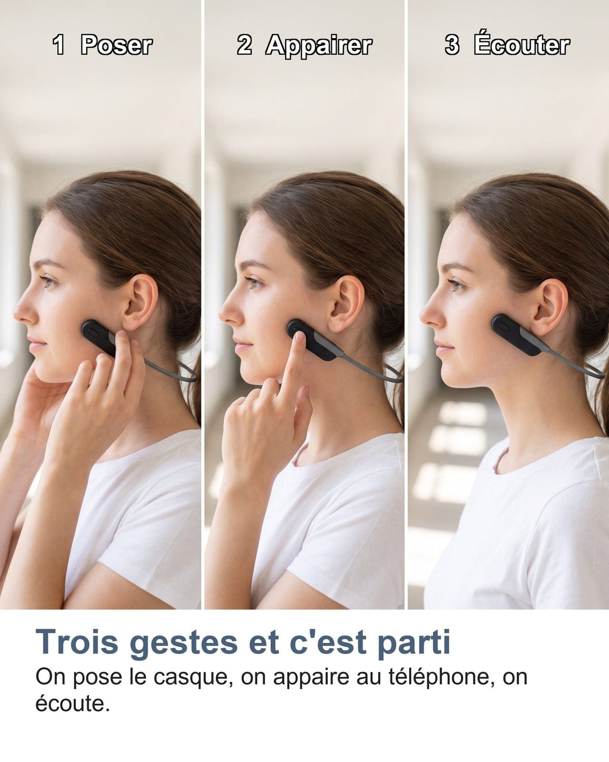 Tre gesti e sei pronto: indossi le cuffie, le abbini al telefono, ascolti