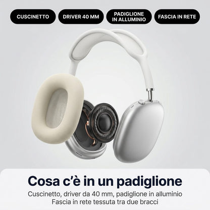 Cosa c'è in un padiglione: cuscinetto, driver da 40 mm, padiglione in alluminio e fascia in rete