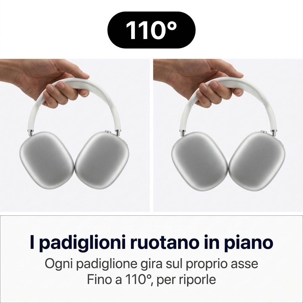 I padiglioni ruotano in piano: ogni padiglione gira sul proprio asse fino a 110° per riporle