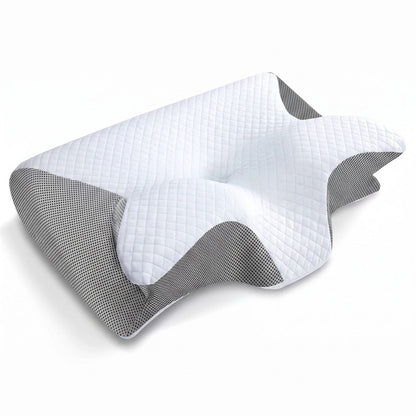 Cuscino cervicale memory foam a farfalla, colore grigio