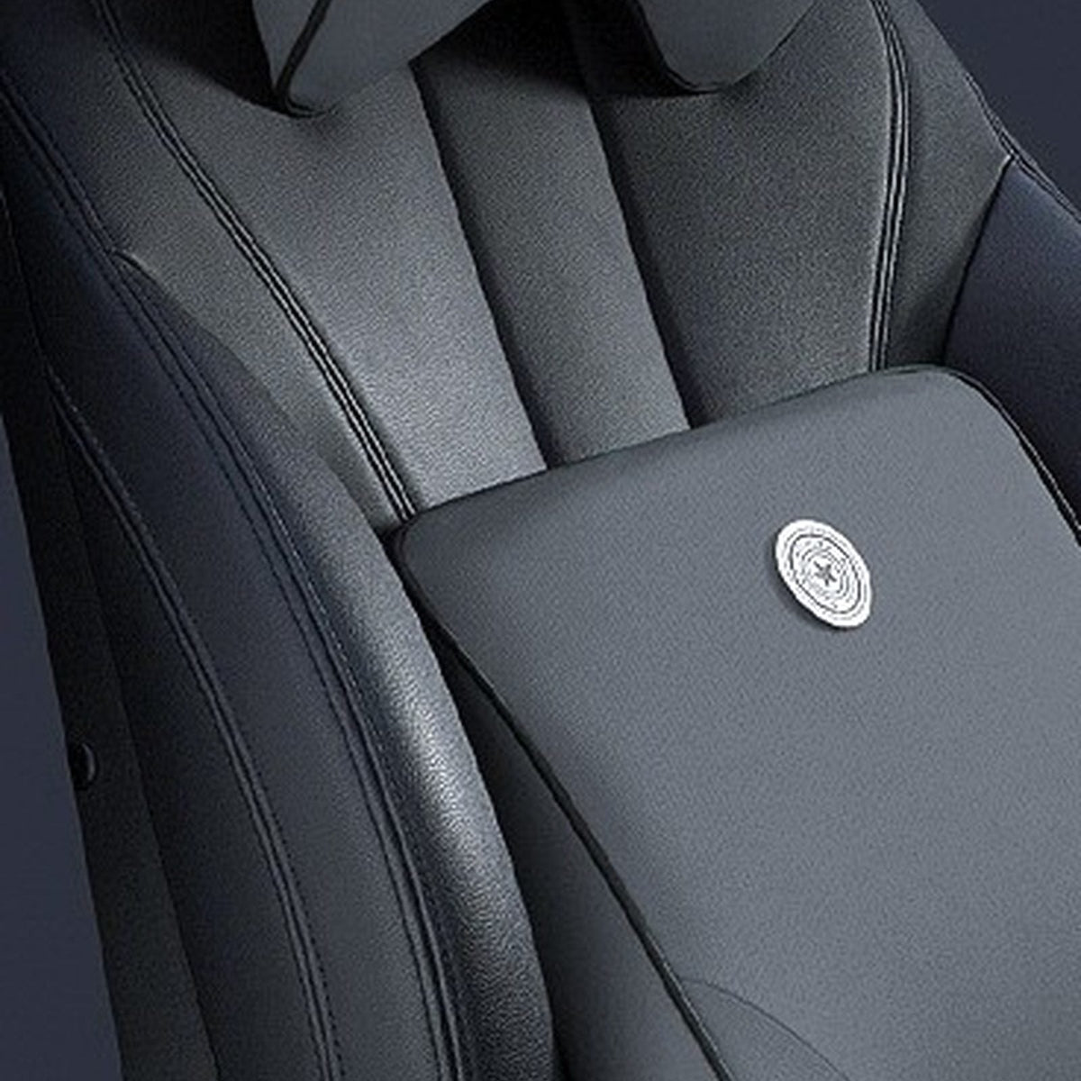 Set cuscino lombare e cervicale auto in memory foam, colore grigio