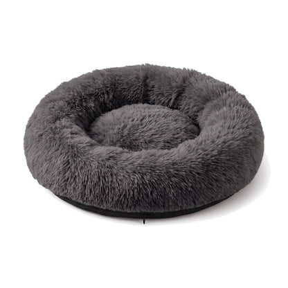 Cuscino per cani con bordo imbottito, sfoderabile e lavabile in lavatrice, colore grigio scuro