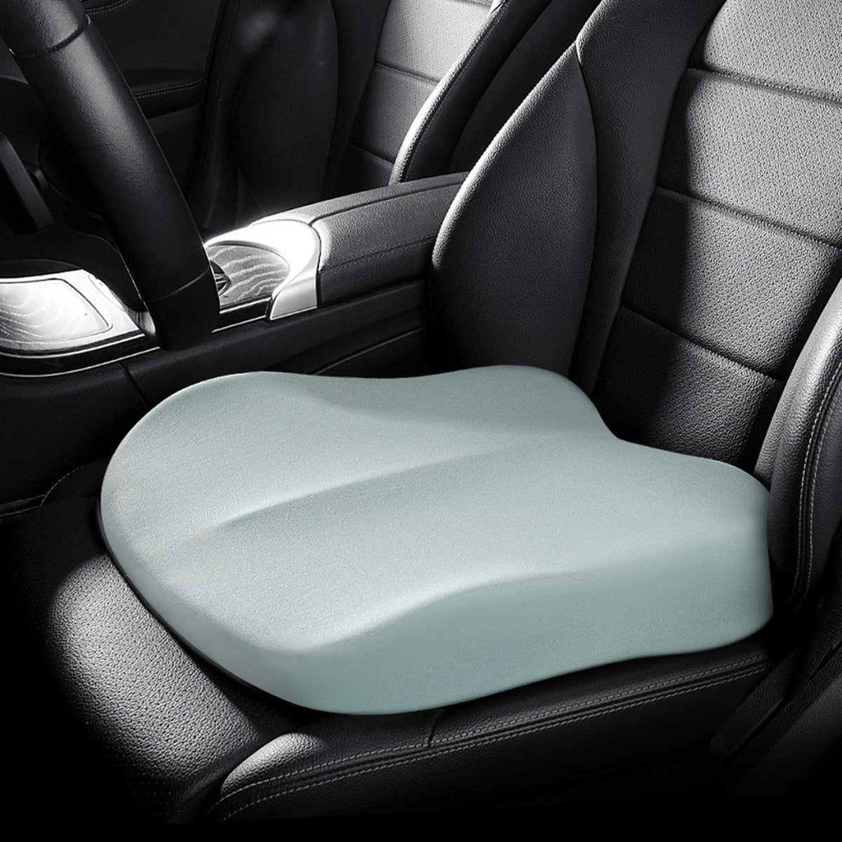 Cuscino sedile auto rialzo in memory foam, colore turchese