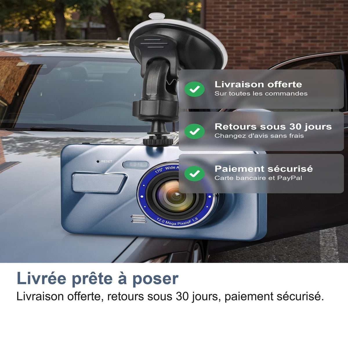 Dash cam consegnata pronta da montare, con resi entro 30 giorni e pagamento sicuro