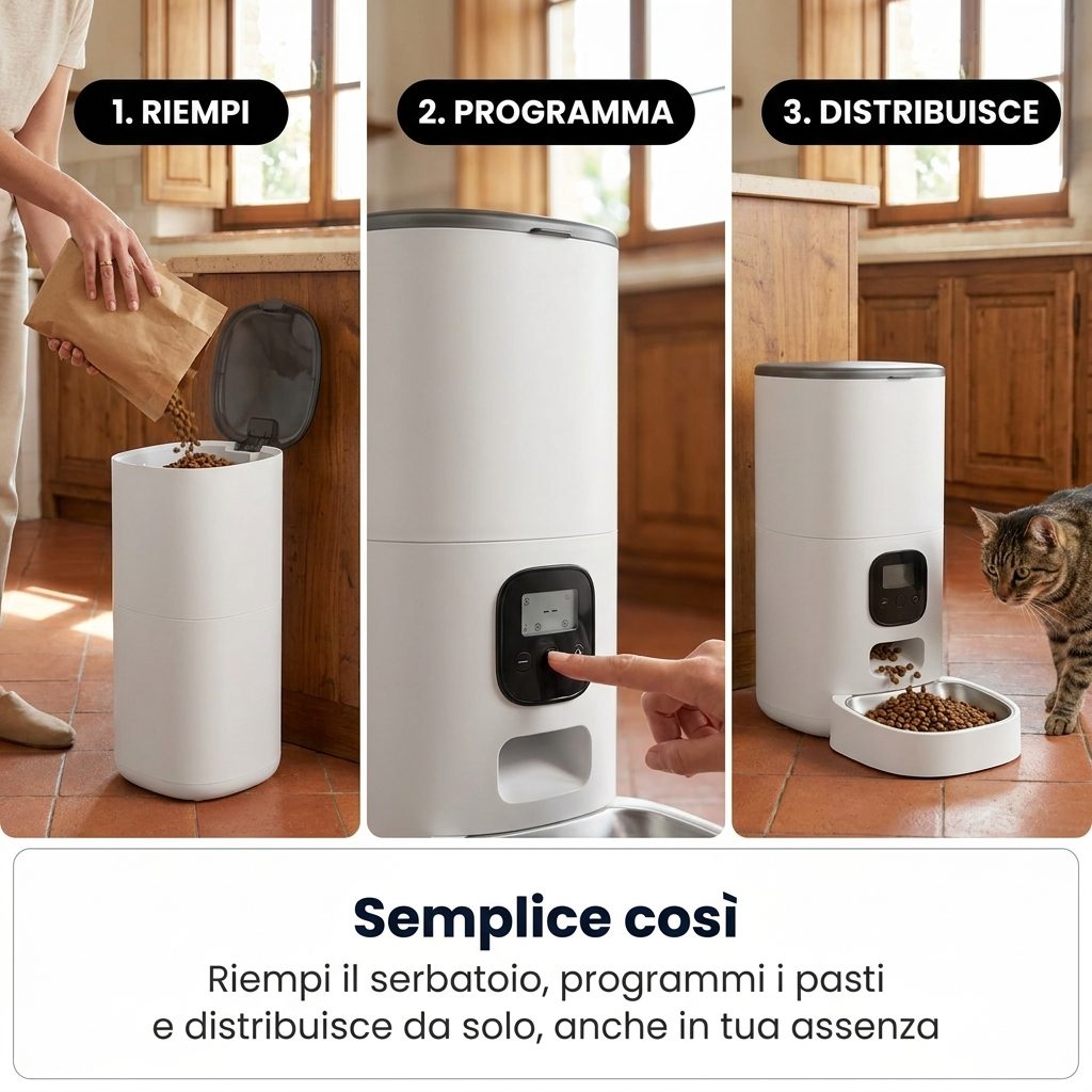 Semplice così: riempi, programma, distribuisce da solo