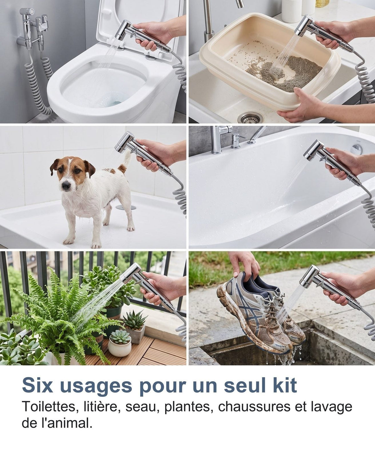 Sei usi per un solo kit: vaso, lettiera, animali, vasca, piante, scarpe