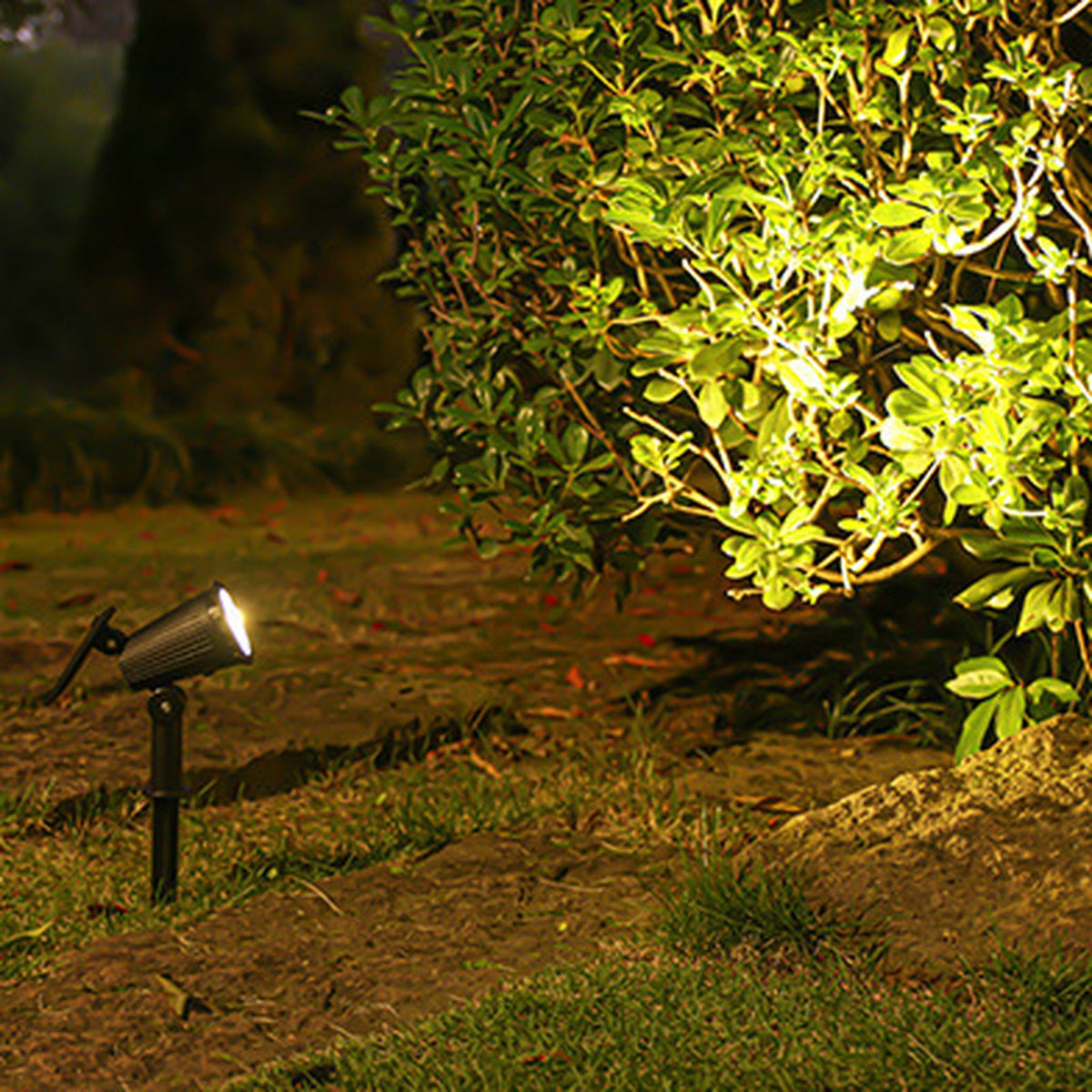 Faretto solare da giardino orientabile con picchetto, luce bianca calda