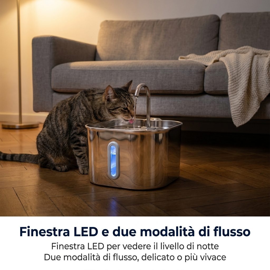 Finestra LED e due modalità di flusso