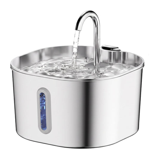 Fontanella per gatti da 2,2 L in acciaio inox lucidato