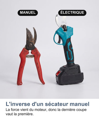 Forbici manuali e forbici elettriche fianco a fianco