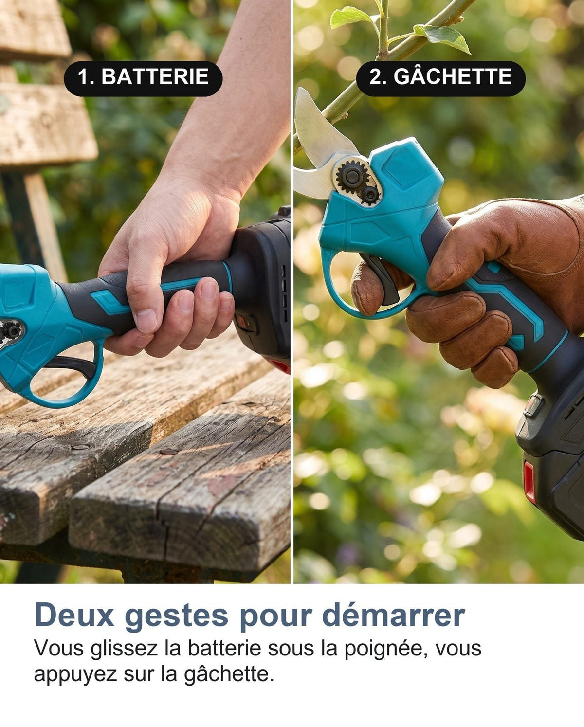 Inserimento della batteria delle forbici elettriche
