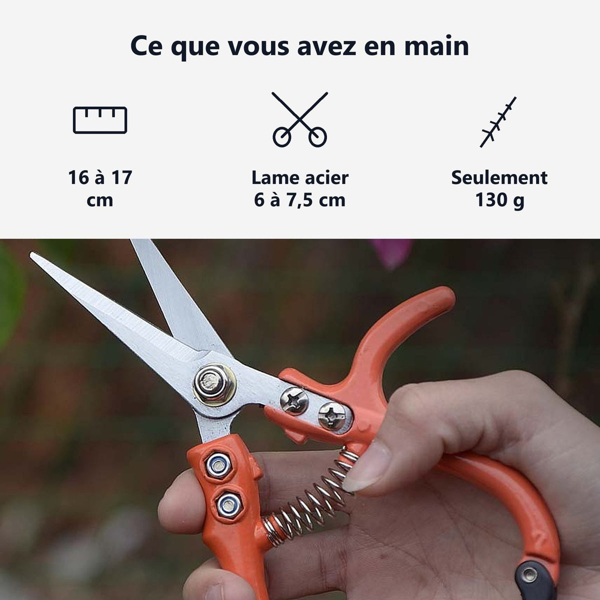 16-17 cm, 130 g, si tiene con una sola mano
