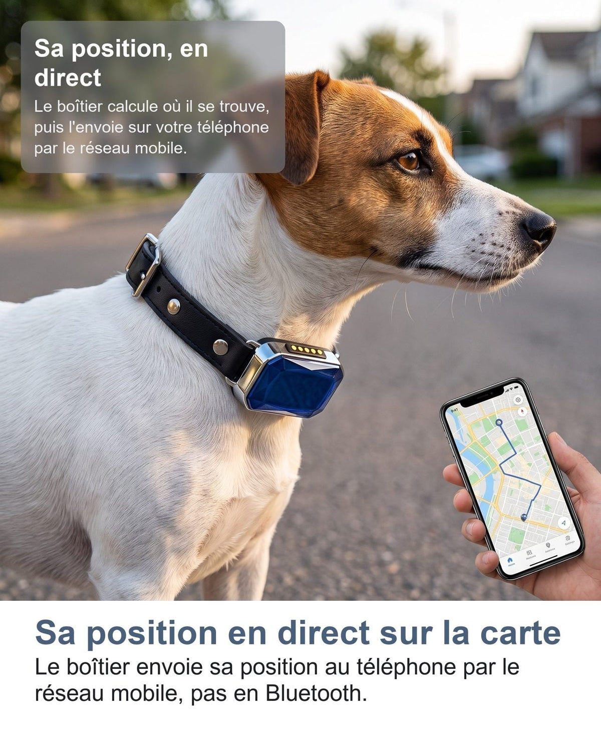 La sua posizione in diretta sulla mappa: la custodia invia la posizione al telefono tramite la rete mobile, non in Bluetooth