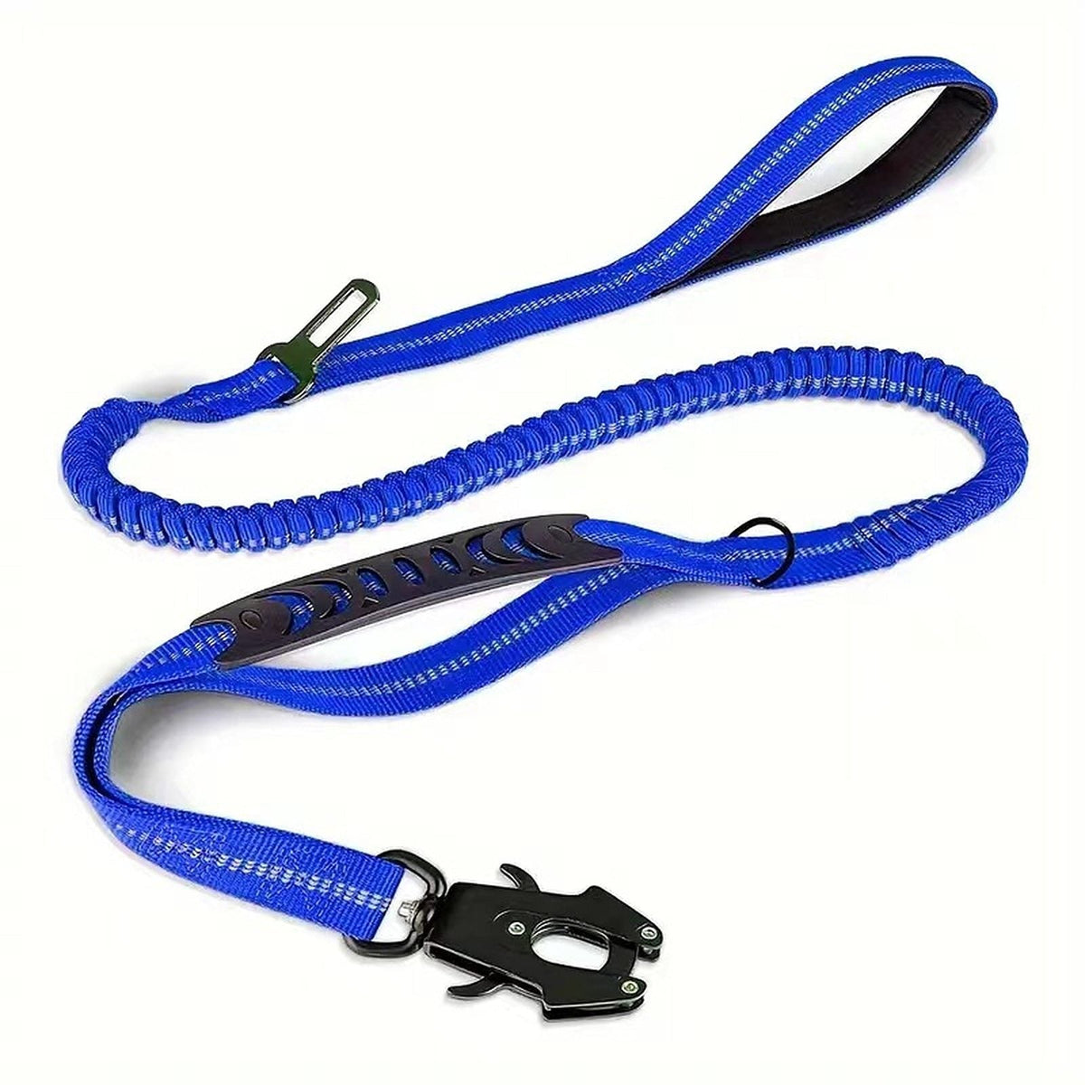 Guinzaglio elastico per cani antistrappo riflettente, colore blu royal