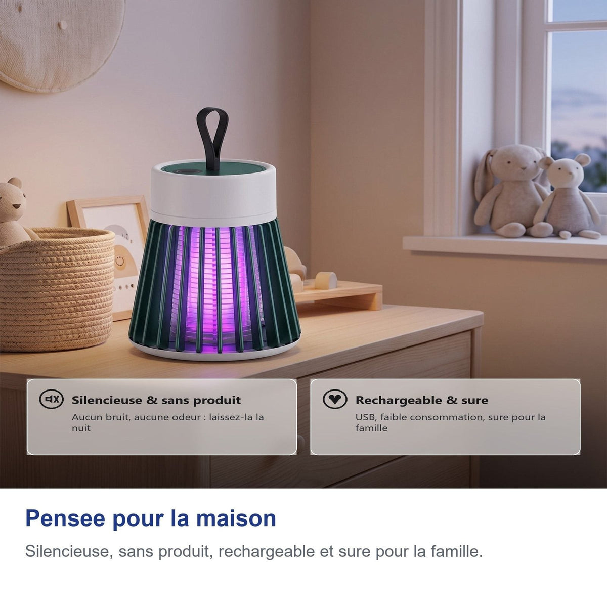 Pensata per la casa: silenziosa, senza prodotti chimici, ricaricabile USB
