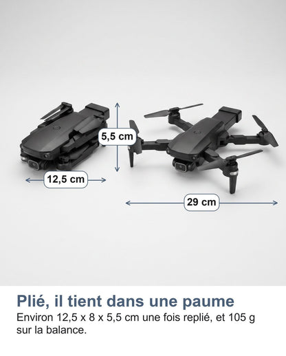 Il mini drone piegato e aperto