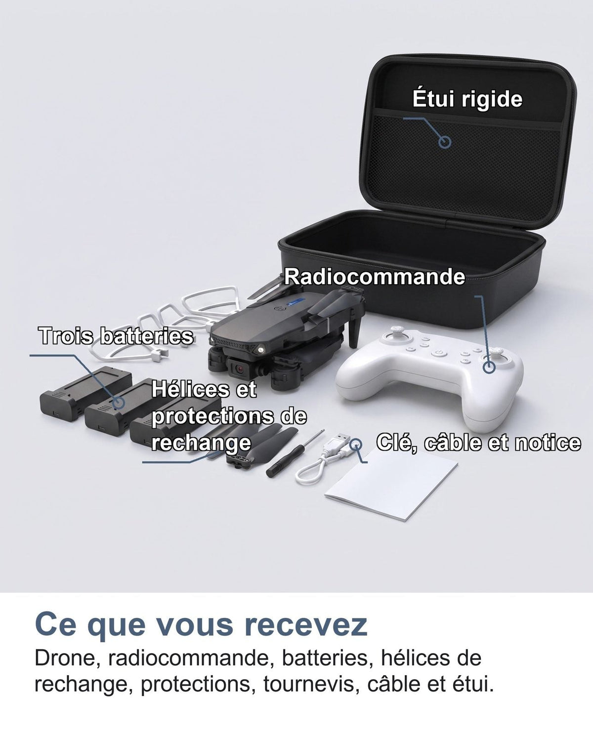 Il contenuto della confezione del mini drone