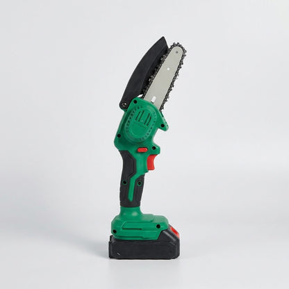 Mini motosega a batteria, colore verde
