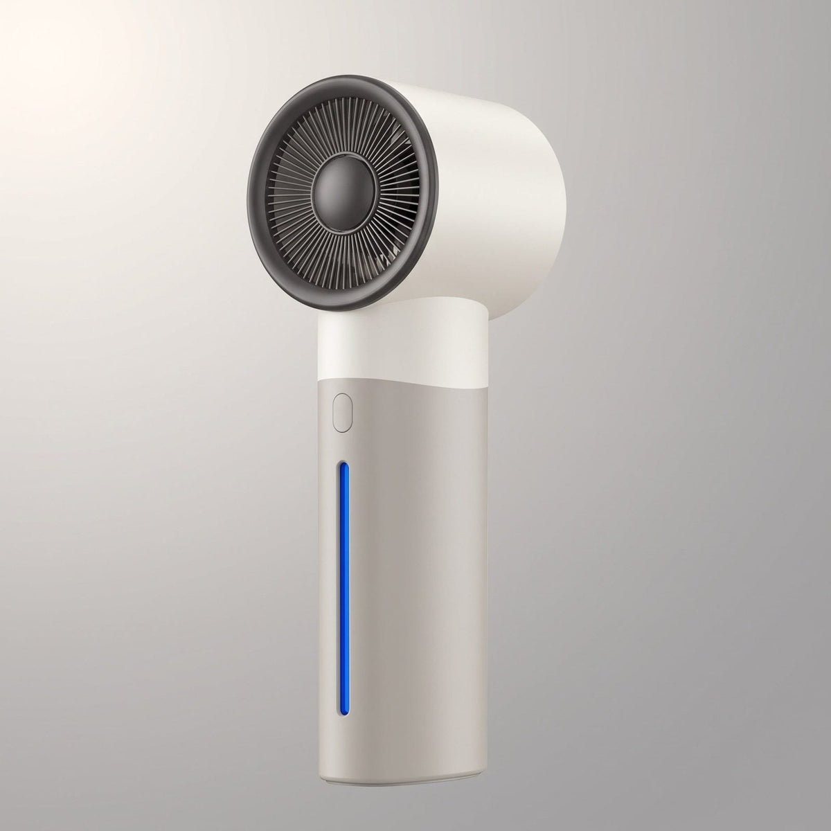 Ventilatore portatile, colore bianco e grigio