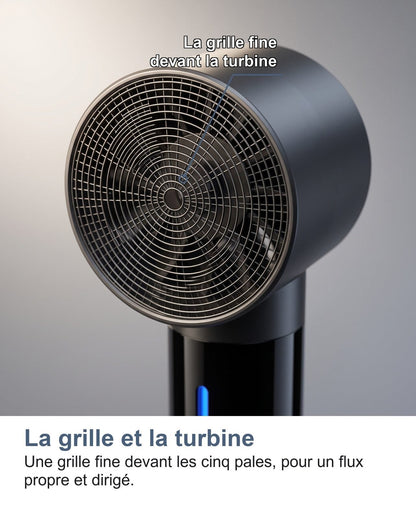 Primo piano sulla griglia e sulla turbina del ventilatore