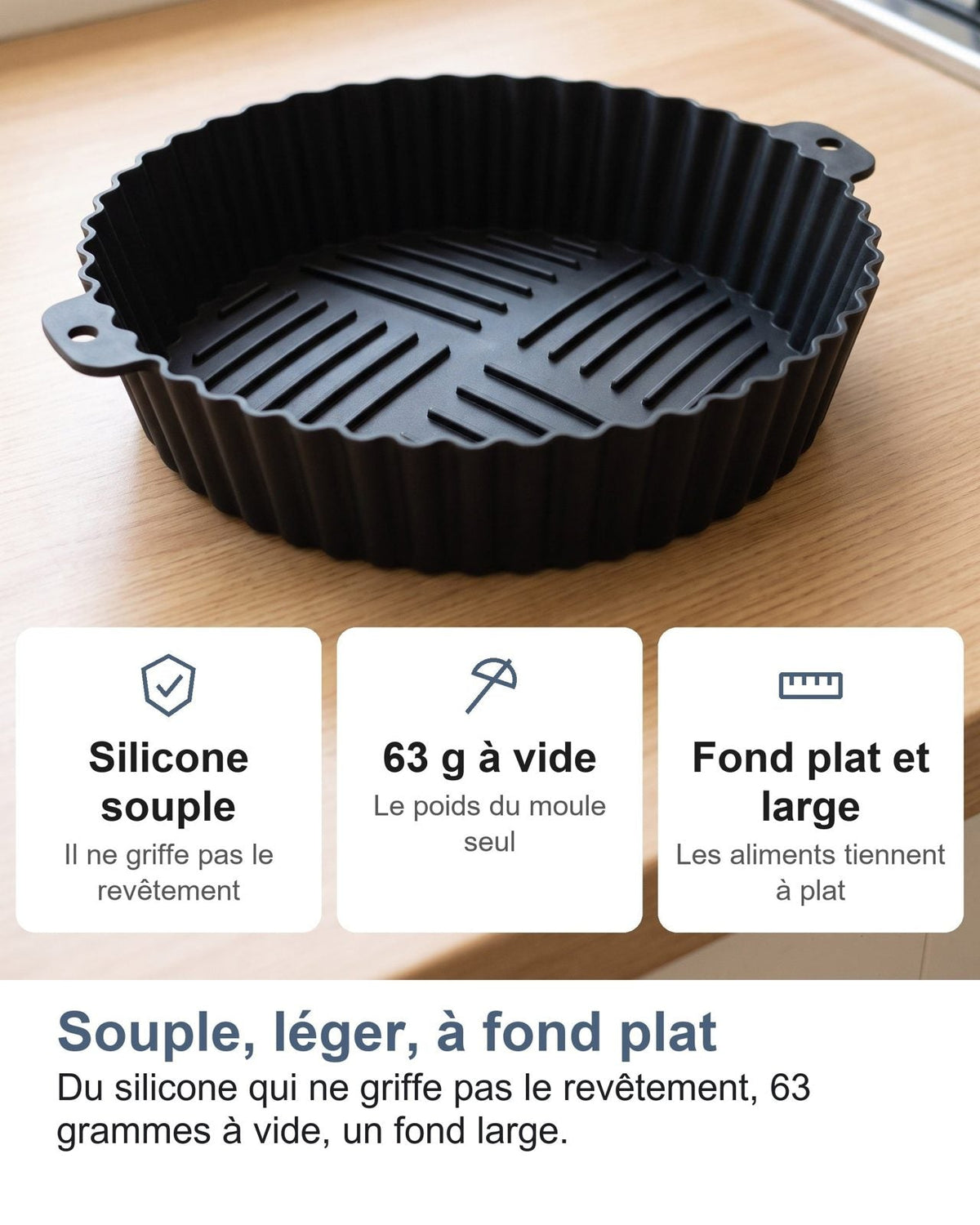 Silicone morbido, 63 g da vuoto, fondo piatto e largo