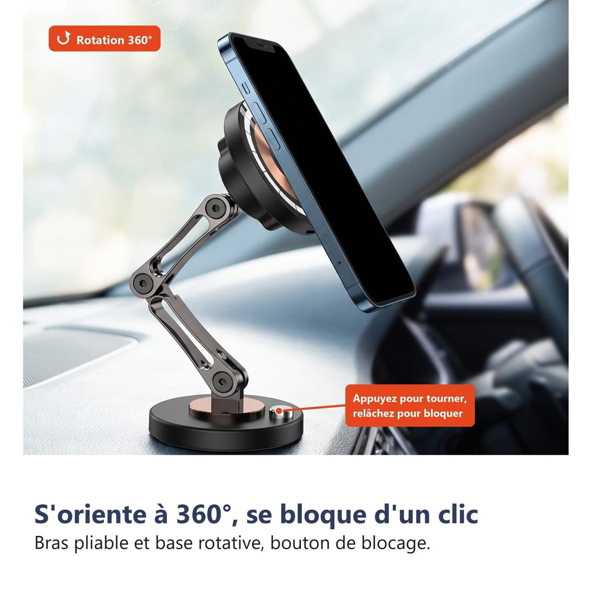 Si orienta a 360°, si blocca con un clic