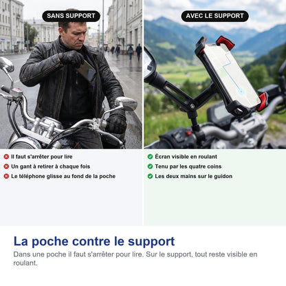 Il telefono tirato fuori dalla tasca a confronto con il telefono montato sul supporto