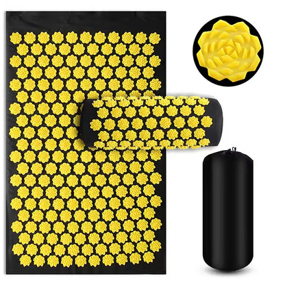 Tappetino agopressione con cuscino e borsa da trasporto, 5.000 punte, colore giallo