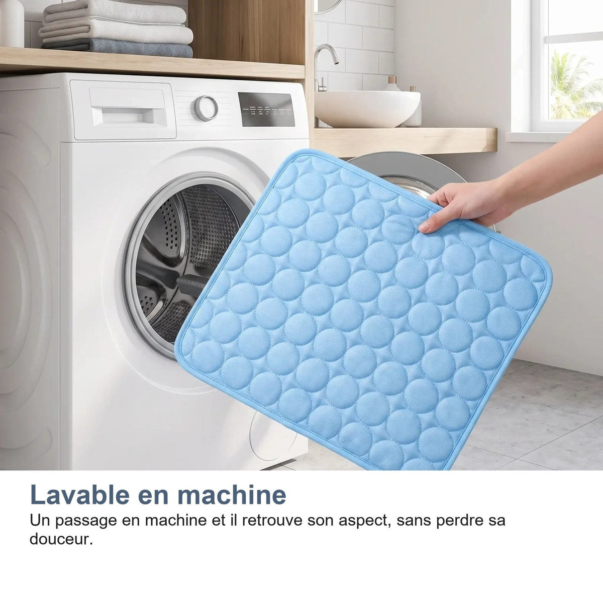 Il tappetino rinfrescante si lava in lavatrice