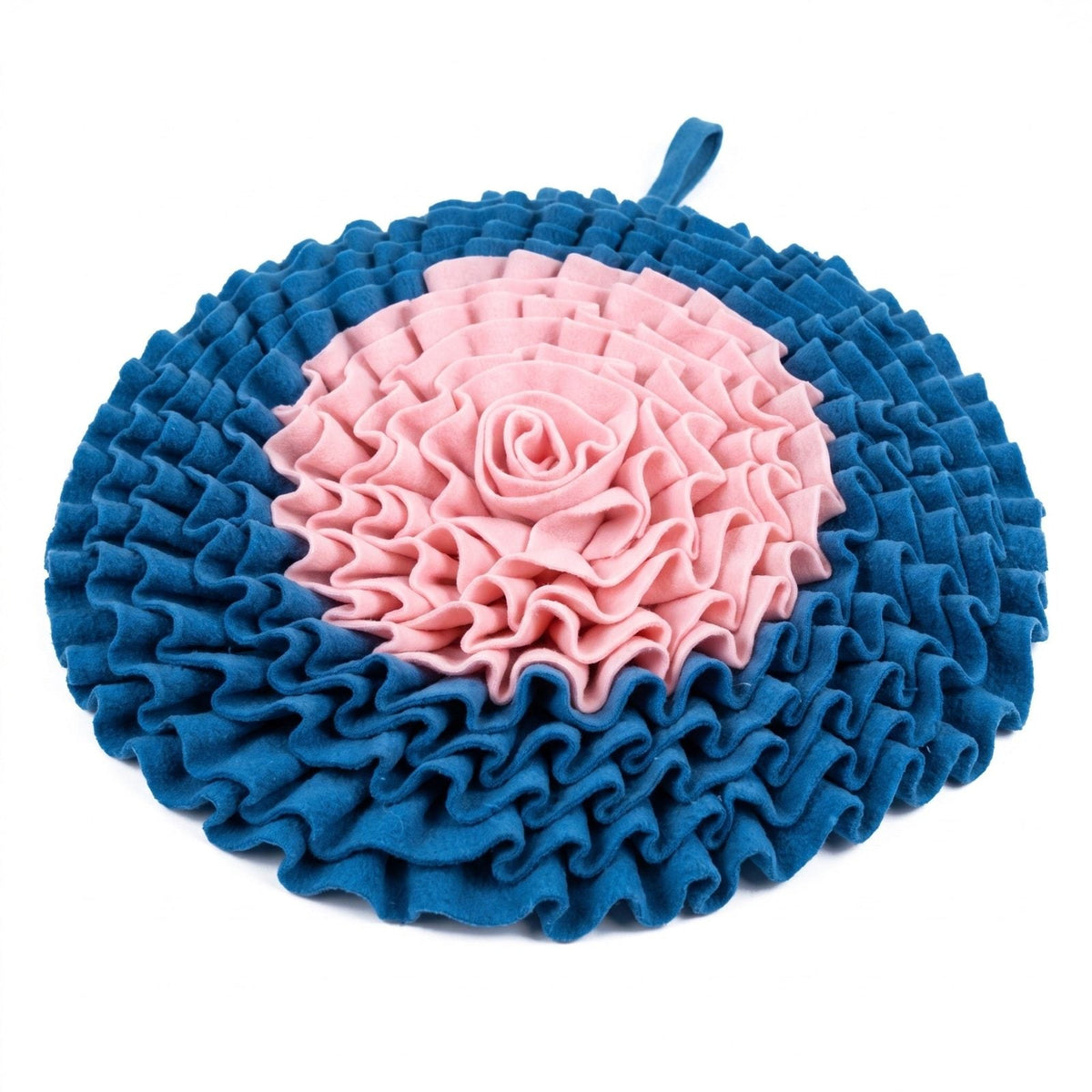 Tappeto olfattivo per cane rotondo 35 cm, colore blu e rosa