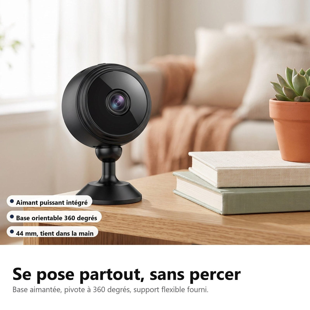 Base magnetica e piedino girevole a 360 gradi