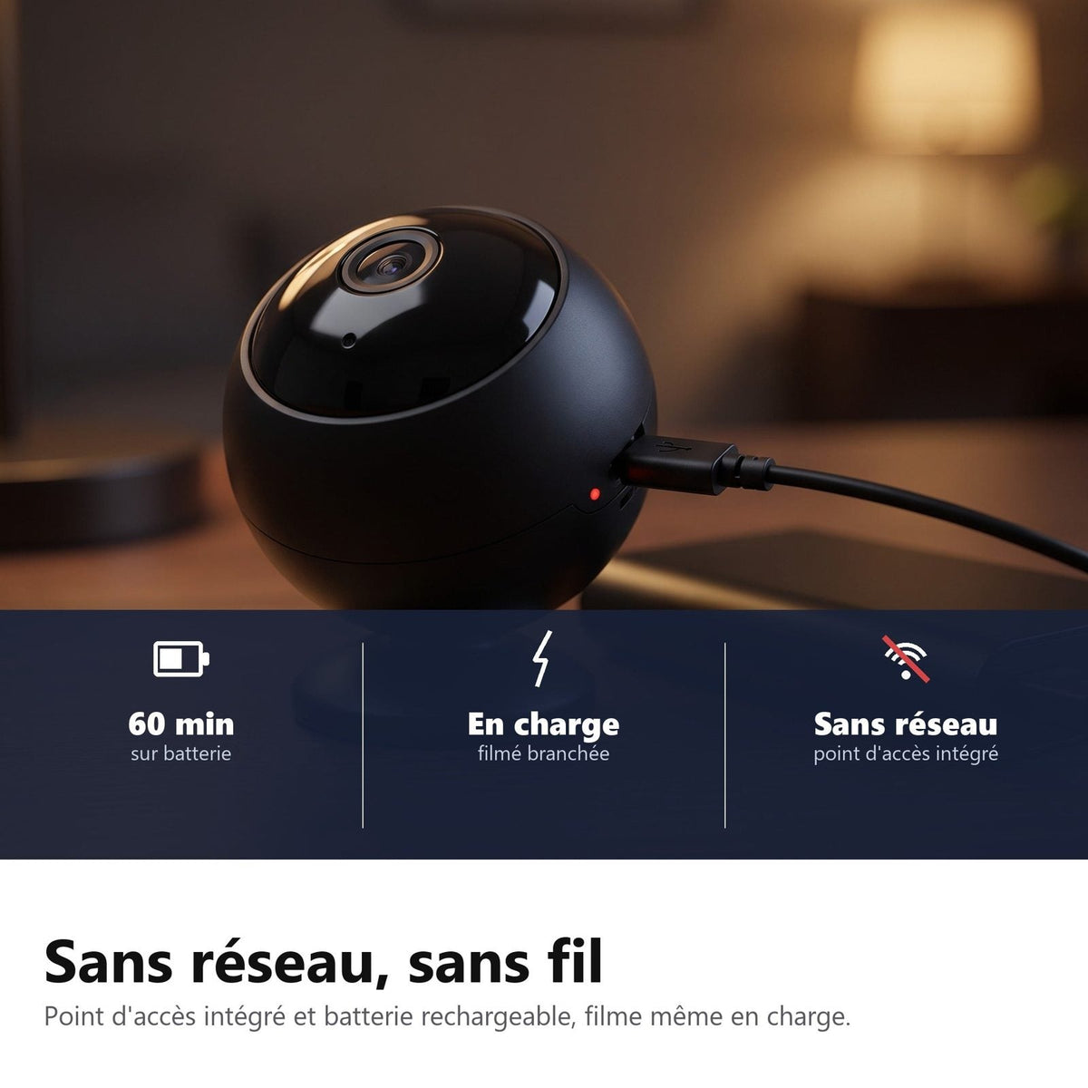 Batteria ricaricabile e punto di accesso senza rete