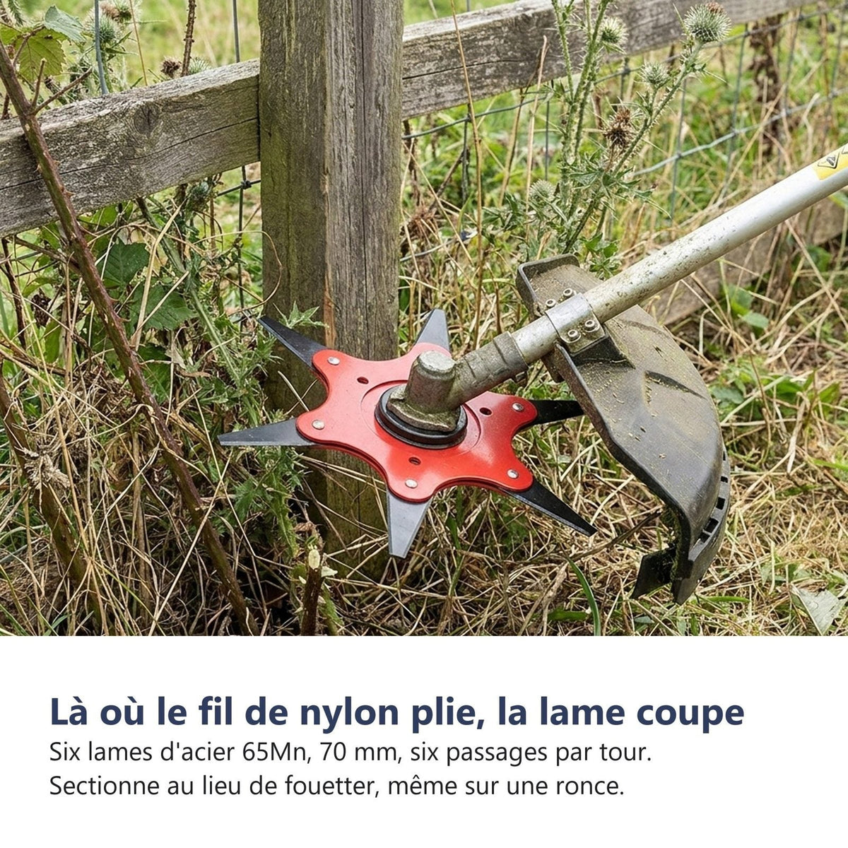 Dove il filo di nylon si piega, la lama taglia